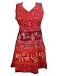 Sexy Dress- Womans 90s Style Red Midi Dress Cotton Vintage Sundress Small Size