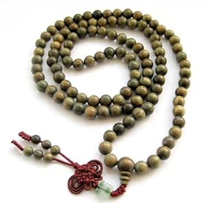 Green Sandalwood Beads Tibetan Buddhist Prayer Meditation Mala Necklace