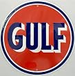 Gulf Gasoline Logo Emblem Circular Sign