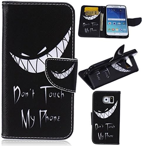 S7 Case,Galaxy S7 Wallet Leather Case,Robot Minions Tribe [Don't Touch My Phone] PU Leather Snap Wallet Flip Kickstand Cover Case For Samsung Galaxy S7 (2016) [Built-in Card Slots/Cash Pockets]