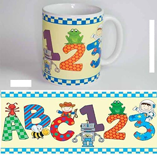 ARTIST DESIGNED COFFEE/TEA MUG - Art/Artwork Comes From A Collection Of Licensed Classic, Nostalgic, Retro, Vintage, Antique And Original Designs - This "Girls ABC/123" Mug Has A Lovely Decorative Design/Theme - Perfect For A Delicious Cup Of Coffee, Tea, Hot Cocoa & More! - Makes A Wonderful Gift!