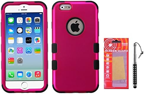 Iphone 6 6s, Kaede® [Non-Slip] Ultra Grip Rubber Hybrid Heavy Duty Cover Kaede® [Screen Guard] Protector For Iphone 6 6s (Pink)