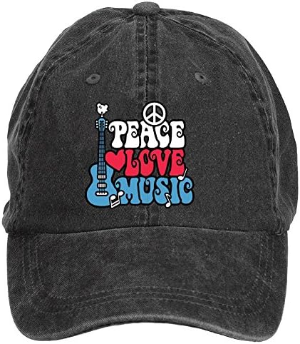 MRFDAH Peace Love Music Design With Guitar Hat