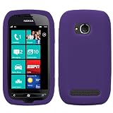 Purple Silicone Skin Soft Phone Cover for T-Mobile Nokia Lumia 710