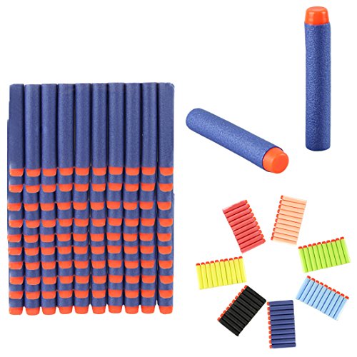 Voberry®100 PCS Children Tactical Weapon Refill Foam Bullet Darts for Nerf N-strike Elite Series Blasters Toy gun Kids Outdoor Game(Blue)