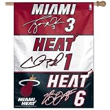 Miami Heat The Big 3 Vertical Flag: 27x37 Banner