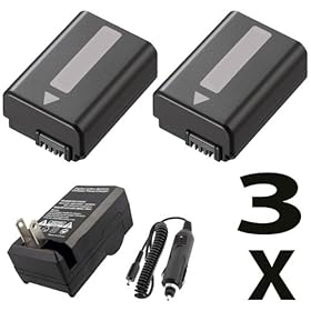 Sony NP-FW50 Equivalent Replacement Battery (2Pcs - Generic) + Replacement Charger Kit For Sony Alpha A55, A33, A35 Digital SLR Camera