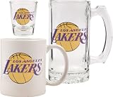Los Angeles Lakers Glassware Set: 3D Logo Tankard, Coffee Mug, Shot Glass