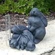 Bunny and Tulips Keysafe Garden Statuary and Rain Gauge