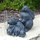 Bunny and Tulips Keysafe Garden Statuary and Rain Gauge