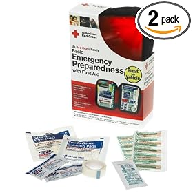 First Aid Only American Red Cross Emergency Preparedness W/first Aid Kit, Soft Case (Pack of 2)