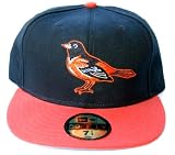 MLB Baltimore Orioles New Era 59Fifty Black Orange Fitted Hat Cap, 7 1/2