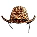 LEOPARD PRINT PLUSH COWBOY HAT WITH CHINCORD