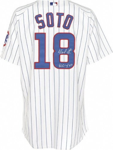 Geovany Soto Chicago Cubs Autographed Majestic Pinstripe Authentic Jersey w/ Inscription 