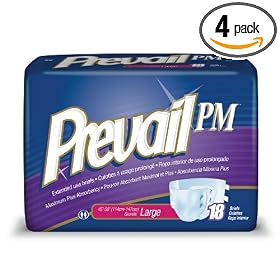 First Quality Products, Nighttime Briefs, Large, 18 Briefs (Pack of 4)