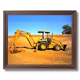 Caterpillar 416C Backhoe Wall Picture Cherry Framed Art Print