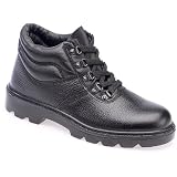 General Purpose LH381 Unisex Antistatic Safety Black Leather Chukka Boots With Steel Toe Caps