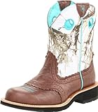 Ariat Women's Fatbaby Cowgirl Western Boot, Brown Crinkle/Snowflake, 10 M US