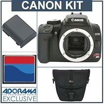 Canon Digital Rebel XTi Black SLR Camera Kit, with 2 GB CF Memory Card, Spare NB-2LH Lithium-Ion Rechargeable Battery, Slinger System Bag