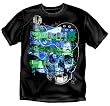 Guitar Stripe Skull - Black T-Shirt