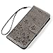 iPhone 6S Case, YOKIRIN PU Leather Case Butterfly Flowers Case with Magnetic Flip Card Holders for iPhone 6S iPhone 6 (Gray)