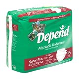 Depend Adjustable (Refastenable) Underwear Size Large Case/64
