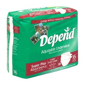 Depend Adjustable (Refastenable) Underwear Size Large/Extra Large (XL) Pk/16