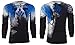 Archaic AFFLICTION Men THERMAL Shirt NIGHTWATCHER Skull Tattoo Biker BLue