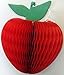 6-Pack 7 Inch Red Honeycomb Paper Apple Decoration