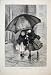 1877 Little Girls Rain Umbrella Victorian Fine Art