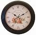 Precision MSF Radio controlled 28cm antique finish black wall clock with Rose floral dial