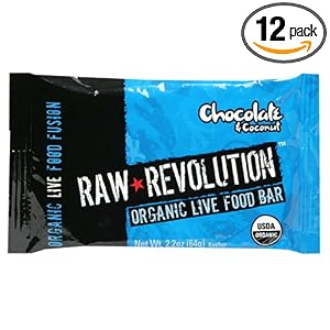 Raw Revolution Organic Live Food Bars, Coconut and Chocolate, 2.2-Ounce Bars (Pack of 12)
