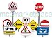 KIDS POWER WHEELS RIDE ON TALKING ROAD SIGN SET OF 10 - STOP SIGN, TRAFFIC LIGHT, RAI...