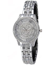 Stylish Rhinestones Quartz Analog Wrist Watch Timepiece w/ Alloy Band for Women - Silver SWWT2-258410