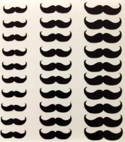60x Movember, Nail Wraps/Art Cute little Black moustache nail decals 24hr Dispatch (Black)