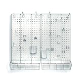 Azar 900945-CLR Pegboard Room Organizer, Clear Frosted Pegboard