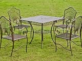 5 Pc Patio Set in Wrought Iron w Optional Cushions