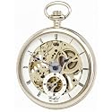 Chrome Plated 17 Jewel Mechanical Open Face Pocket Watch 1043