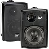 Dual LU43PB 100 Watt 3-way Indoor/Outdoor Speakers in Black (Pair)