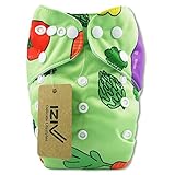 iZiv新生児1厚いおむつ付きオーガニック幼児防水/調整/再利用可能/洗えるポケット布おむつのフィット赤ちゃん0.5-3歳(野菜)