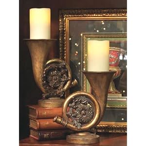 French Horn Candleholder Set