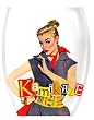Handpanited Stemless Wine Glass 16oz, Kamikaze Handpanited Stemless Wine Glass 16oz, Kamikaze
