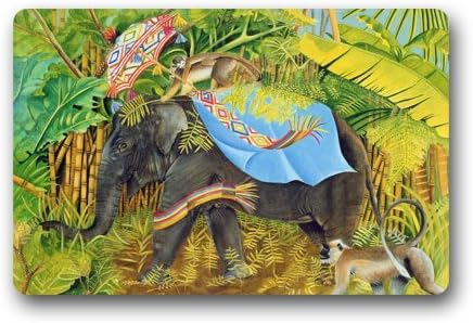 New Style - Fashion Elephant and Monkey Machine-washable Indoor/Outdoor Doormat 23.6"(L) x 15.7"(W)
