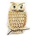 Gold-Tone Wise Filigree Owl Brooch title=