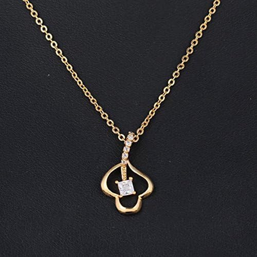 new hot sale 18K Gold Plated flower with white square zircon Pendant Necklace yilia