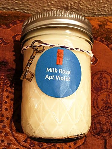 Milk Rose Soy Candle Cotton Wick Handmade 8oz.