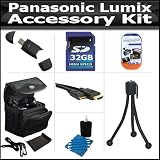 Accessory Kit For The Panasonic Lumix DMC-LX5 Digital Camera Includes 32GB High Speed SD Memory Card + High Speed 2.0 USB SD Card Reader + Deluxe Carrying Case + Mini Hdmi Cable + Mini Tripod + LCD Clear Screen Protectors + More