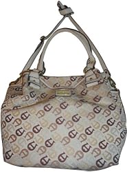 Women's Etienne Aigner Purse Handbag Maxine N/S Tote Collection Multi Neutral w/Ecru