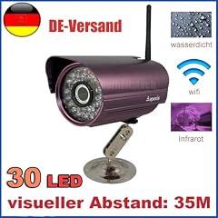 Wireless WLAN Internet IP Kamera Netzwerk �berwachungskamera Wasserdicht Outdoor 30 LED 35 Meter Infrarot Nachtsicht Bewegungserkennung violett