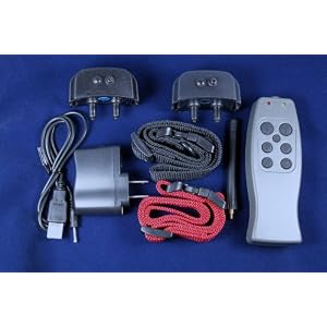 Groovypets Rechargeable Remote Control Training Shock Collar with Vibration and Shock for 2 Small,Medium, and Large Dogs